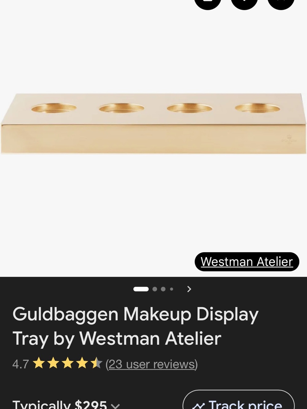 Westman Atelier Gold Brush Display Tray